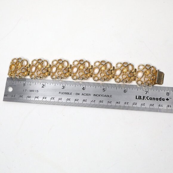 Vintage Robert Larin Gold Tone Brutalist Modernist Bracelet Designer Signed 60s - Picture 13 of 14
